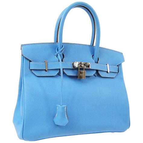 hermes bag light blue|blue birkin bag price.